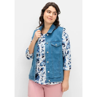 Abbildung von Sheego Weste, Damen, Größe: 48, Blue denim