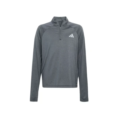 Abbildung von adidas Unisex Kinder GOTO PZ 1/4 Zip Longsleeve Tee, Black/Grey Three/Reflective Silver, 7 8 Years