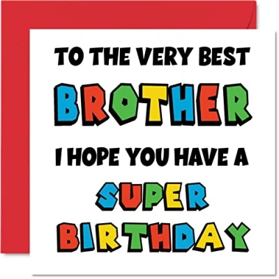 Abbildung von Lustige Geburtstagskarten für Bruder Super Geburtstag Happy Karte von Schwester, Bruder, Videospiel, Geburtstagsgeschenke, 145 mm x Geschwisterspieler, Geburtstag, Grußkarten