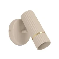 Abbildung von EGLO Wandlampe Caminia, Wandleuchte innen mit schwenkbarem Spot, Wandspot Schalter, Wand Lampe Schlafzimmer, Metall in Beige und Gold, GU10 Leuchtmittel, warmweiß
