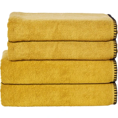 Abbildung von done. Handtuch Set &quot;Deluxe Prime&quot;, (Set, 4 St., 2 Handtücher (50x100 cm) Duschtücher (70x140 cm), mit einfassender Ziernaht in schwarz