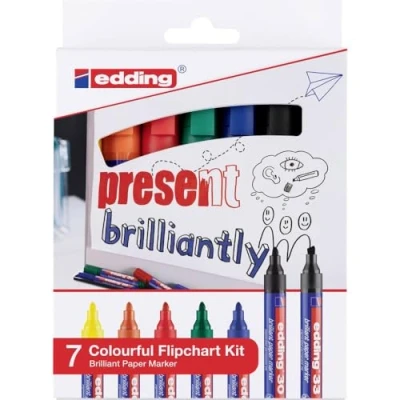 Abbildung von edding Marker 30/33 Flipchart Kit sortiert (7er Faltschachtel)