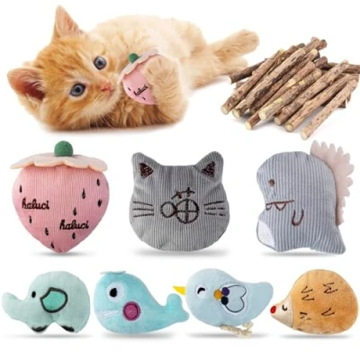 Abbildung von SeaMorn Katzenspielzeug,Katzenminze Spielzeug Kissen,Katzen Zubehör Spielzeug,Matatabi Stick Katze,Interaktives Katzenspielzeug für Katzen und Kätzchen
