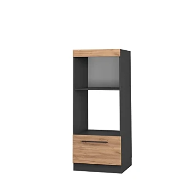 Abbildung von Vicco Mikrowellenschrank Fame Line, Goldkraft Eiche/Anthrazit, 60 cm offen