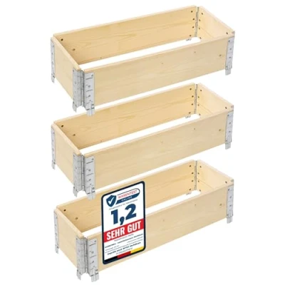 Abbildung von Garronda Hochbeet Profil Palettenrahmen 80x30x20 cm Holz für Pflanzen GD 0075 (3 St., Set)