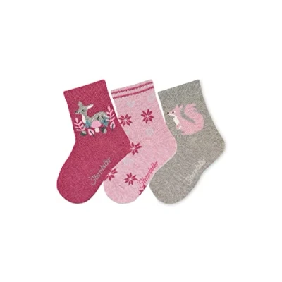 Abbildung von Sterntaler Baby Mädchen Söckchen 3er Pack Rehkitz Strumpfwaren, Magenta mel, 18