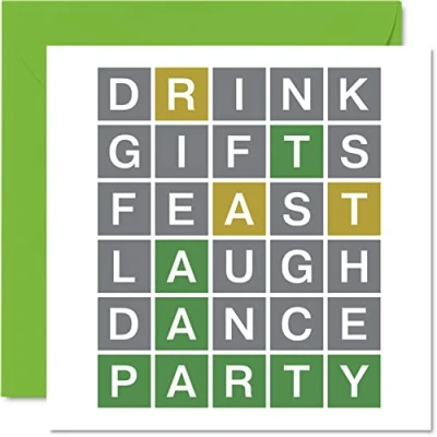 Abbildung von Lustige Geburtstagskarten für Damen und Herren Wortpuzzle Quiz Party Witz Geburtstagskarte Sie Ihn Vater Mutter Schwester Bruder Tochter Sohn Großvater Oma 145 mm x humorvolle Grußkarten