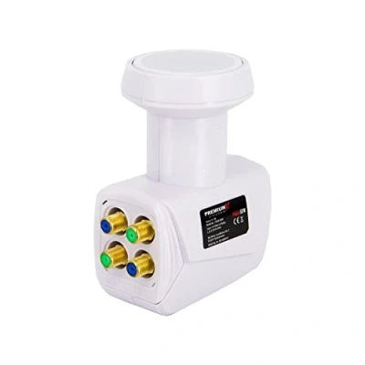 Abbildung von PremiumX Quad LNB PXQS SEW Digital SAT für 4 Teilnehmer Weiß Quattro Switch Fach Empfangskopf 0,1dB DVB S2 HDTV 4K Wetterschutz