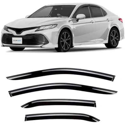Abbildung von CLIM ART Windabweiser für/kompatible mit Toyota Camry 2017 2024 Sedan, Autofenster Regenschutz, Regenabweiser, Anklebbare Deflektoren, 4 Stück