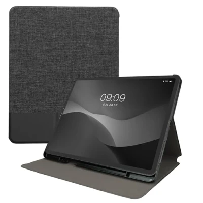 Abbildung von kwmobile Schutzhülle kompatibel mit Apple iPad Air 13&quot; (6. Gen 2024) / Pro 12.9&quot; (2018/2020/2021/2022) Hülle Slim Tablet Cover Case Ständer Anthrazit Schwarz