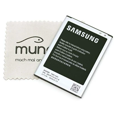 Abbildung von Akku für Samsung Original EB B500BE i9190 Galaxy S4 Mini i9195 LTE mit mungoo Displayputztuch