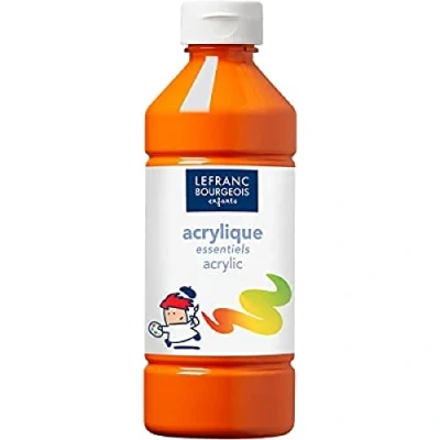 Abbildung von Lefranc &amp; Bourgeois 188527 Value Kinder Acrylfarbe, auf Wasserbasis, mit Glanzeffekt, seidenglänzender Finish, deckend, Dosieröffnung, 500ml Flasche, orange