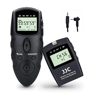 Abbildung von JJC Kabelloser Fernauslöser mit Kabel, Intervalometer, Timer für Olympus OM System 5 1 D E M5 Mark III M1 II M1X ersetzt RM CB2 Fernschalter