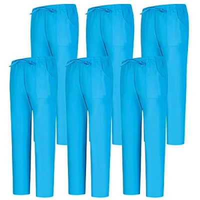 Abbildung von MISEMIYA Pack 6 Pcs Arbeitshosen Unisex ELASTISCHE Taille UNIFORM KLINIK Krankenhaus Reinigung TIERARZT Gesundheit GASTGEWERBE Large, Hellblau 68
