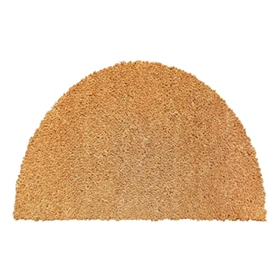 Abbildung von Carpido Kokosmatten halbrund antibakterielle Türmatten für den überdachten Außenbereich nachhaltiger Naturfasern 100% Kokos 50x80 cm Natur
