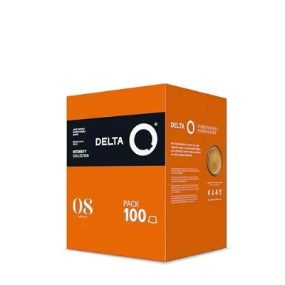 Abbildung von Delta Q Kaffeekapseln AQtivus Gemahlener Kaffee 100 Kapseln Intensität 8 Kompatibel mit Kaffeemaschinen Intensiver Espresso Gerösteten Nussnoten und Einem Hauch von Fruchtigkeit