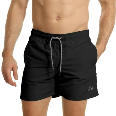Abbildung von RIPT Herren Essentials Quick Dry UV 50 Sonnenschutz Badeshorts Badehose, Schwarz, L