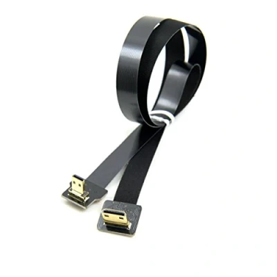 Abbildung von Cablecc CYFPV 90 Grad abgewinkelt FPV Micro HDMI Stecker auf Mini FPC Flachkabel 50 cm für HDTV Multicopter Luftaufnahmen