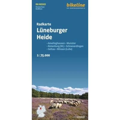Abbildung von Radkarte Lüneburger Heide: Amelinghausen Buchholz Winsen (Luhe) Schneverdingen Soltau 1:75.000, wetterfest (Bikeline Radkarte)