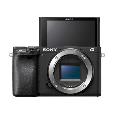Abbildung von Sony Alpha 6400 APS C Spiegellose Kamera Schneller 0,02s Autofokus mit Augenerkennung für Mensch und Tier, 4K Filmaufnahmen neigbares Display Vlogging