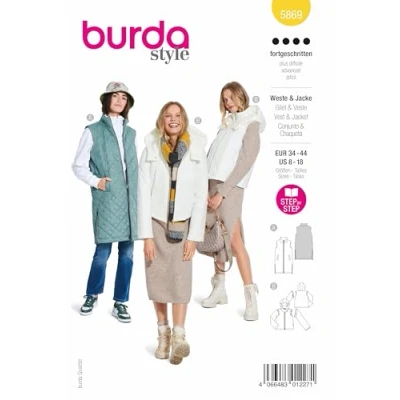 Abbildung von Weste / Jacke Burda 5869 34 44