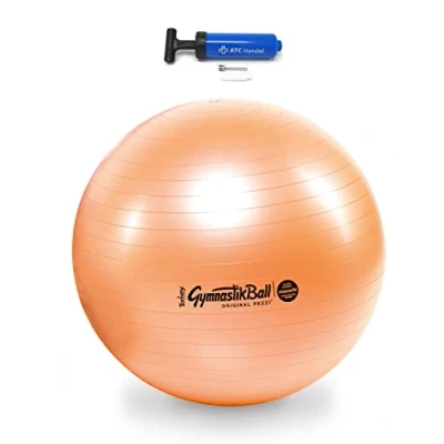Abbildung von Original Pezzi Gymnastikball Maxafe Ø 42, 53, 65 &amp; 75cm in Allen Farben inkl. ATC Ballpumpe bis 400 kg belastbar Fitness, Reha, Therapie, Gymnastik und als Sitzball fürs Büro, 42cm orange