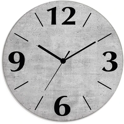 Abbildung von Artland Wanduhr &quot;Grauer Beton&quot;, wahlweise mit Quarz oder Funkuhrwerk, lautlos ohne Tickgeräusche
