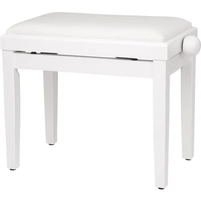 Abbildung von Steinmayer Pianobank Weiß matt (Höhenverstellbar von 47 56cm, Spindelmechanik, Sitzfläche 55 x 32cm, weißer Velourbezug, stabil)