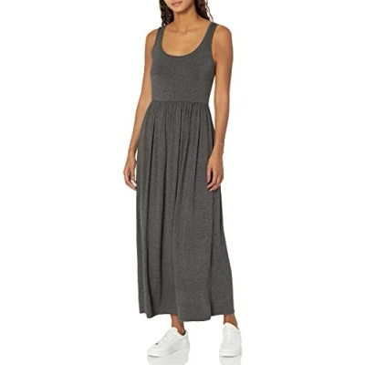 Abbildung von Amazon Essentials Damen Tailliertes Tanktop Maxikleid(erhältlich in Übergröße), Dunkelgrau Meliert, M
