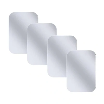 Abbildung von Juspota Metallplatte mit Klebefolie, 4 PCS Metallplättchen Selbstklebend Ersatzplatte Metallplatten, Plättchen für Magnet KFZ Handyhalterung, Ersatzplatten Handy/Tablet, Silber Rechteckige