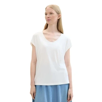 Abbildung von TOM Tailor Tshirt basic, Damen, Größe: Medium, Whisper white
