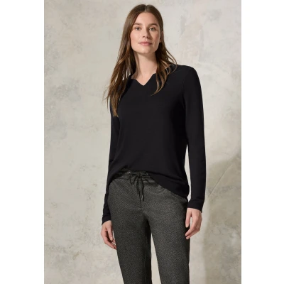Abbildung von Cecil Ottoman Langarmshirt, Damen, Größe: Large, Schwarz