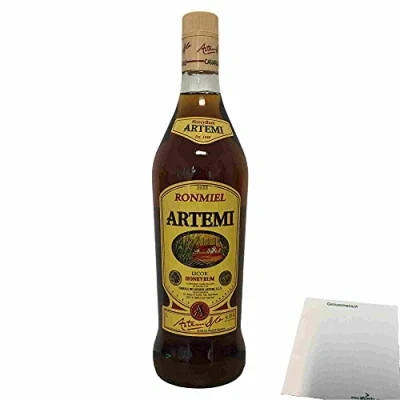 Abbildung von Artemi Ron Miel Canario 20% (1l Flasche Rum mit Honig) + usy Block