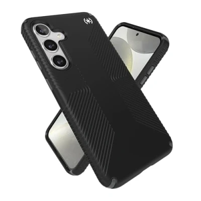 Abbildung von Speck Samsung Galaxy S24+ Hülle, Fallschutz, Griffigkeit, Kratzfest, weiche Handyhülle, Presidio2 Grip Schwarz/Schiefergrau/Weiß