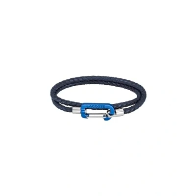 Abbildung von Lacoste Herren Lederarmbänder Kollektion MATT aus Doppelt Gewickeltem Leder mit Farbiger Karabinerverschluss Erhältlich in Braun, Marineblau oder Schwarz