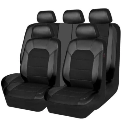Abbildung von ESUKAR Autositzbezüge Sets für Ford Fiesta MK6 2002 2003 2004 2005 2006 2007 2008 5Sitzer, Universal Allwetter rutschfest Vorne Hinten Sitzschoner Autositzkissen Innenraum Zubehör,Black/A