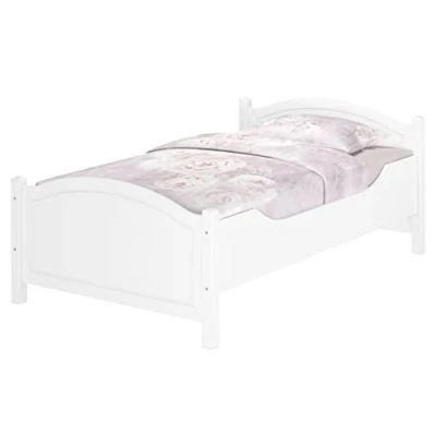 Abbildung von Erst Holz Seniorenbett Massivholz Kiefer weiß 120x200 breites hohes Einzelbett V 60.40 12W, Ausstattung:Rollrost inkl.