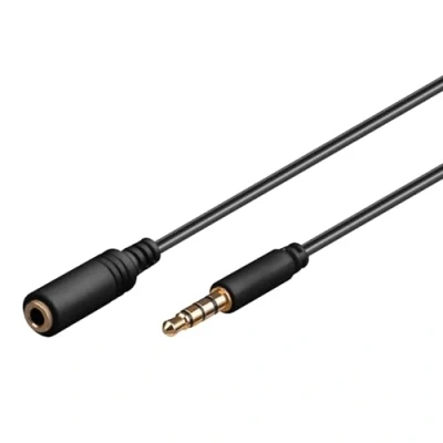 Abbildung von Goobay 62477 AUX Verlängerungskabel Audiokabel Verbindungskabel Klinkenkabel Klinke 3,5mm Stecker (4 Pin, Stereo) &gt; Buchse 3,5 mm