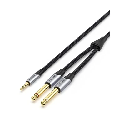 Abbildung von VENTION 3.5mm Klinke auf Dual 6.35mm Mono Y Splitter Audio Kabel 6.35 zu 3.5 mm Stecker Stereo für Mixer, Gitarre, Recorder, Verstärker, Laptop 2m