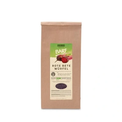 Abbildung von GRAU das Original Trockengemüse zum BARFen für Hunde Rote Beete Würfel, 1er Pack (1 x 500 g), Ergänzungsfuttermittel