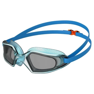 Abbildung von Speedo Junior Hydropulse Swimming Goggle Comfortable Fit Adjustable Design Anti Fog Leak, Pool Blue/Mango/Light Smoke, One Size