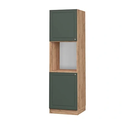 Abbildung von Vicco Herdumbauschrank Fame Line, Grün Gold Landhaus/Goldkraft Eiche, 60 cm offen