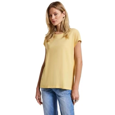 Abbildung von STREET ONE Damen A323581 Basic Shirt mit Wording, Buttercream Yellow, 38