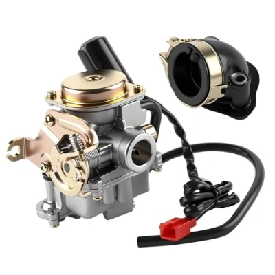 Abbildung von Wilktop Vergaser, 50cc Vergaser 18mm Ersatzvergaser mit Ansaugstutzen Passend für Rex RS 400 / 450 460 /GY6