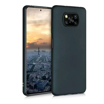 Abbildung von kwmobile Case kompatibel mit Xiaomi Poco X3 NFC/Poco Pro Hülle Schutzhülle aus Silikon metallisch schimmernd Handyhülle Metallic Petrol