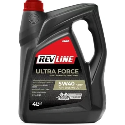 Abbildung von Revline Ultra Force 5W 40 4l Motoröl 5901797910273 BMW: 1 Schrägheck, 3 Limousine, OPEL: Corsa D B Astra F CC