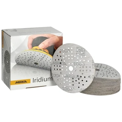 Abbildung von Mirka Iridium Premium Schleifpapier Ø 125mm Klett 89 Loch, Korn 1000, 100 Stk / Zum Schleifen von Lack, Spachtel, Grundierung, Holz, Stahl, Mineralwerkstoffe, Kunststoff