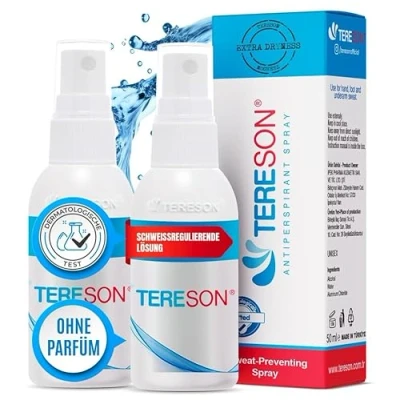 Abbildung von Tereson® Anti Schweiß Spray 2 Stück Effektives Antitranspirant Starkes Schwitzen für Damen und Herren Zuverlässiges Mittel gegen Hände Schwitzen, Schweißfüße an Füßen