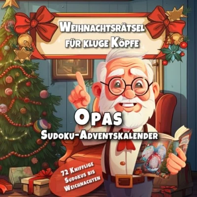 Abbildung von Weihnachtsrätsel für kluge Köpfe: Opas Sudoku Adventskalender: Täglich 3 Herausforderungen: Von leicht bis knifflig jeden Adventstag das ... 72 Knifflige Rätsel Weihnachten