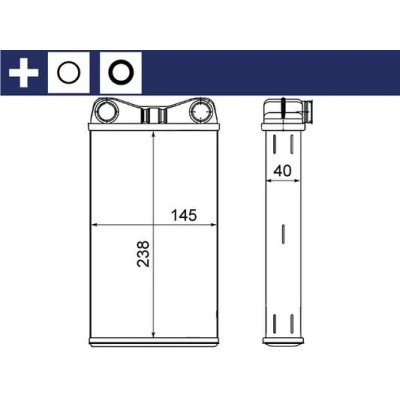 Abbildung von MAHLE ORIGINAL AH 7 000S Wärmetauscher mit Dichtring AUDI: A4 B7 Avant, B6 Limousine